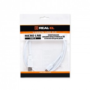  Real-El USB2.0 AM-micro USB type B 0.5M White 3