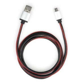   Vinga USB 2.0 AM to Micro 5P 1m pu leather black  (VCPDCMLS1BK)