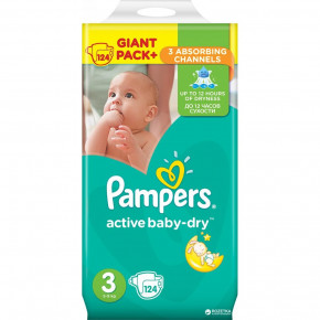 Pampers Active Baby-Dry Midi (5-9 ) 124  (8001090459282)