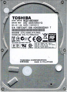   Toshiba 500GB (MQ01ABD050V) Refurbished