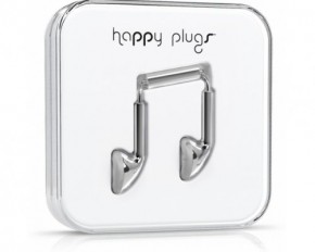  Happy Plugs Headphones Deluxe Edition Earbud Silver (7735)