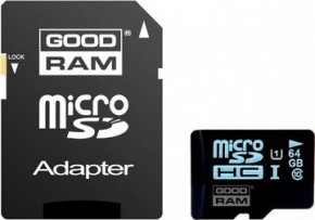   Goodram microSDHC 64GB Class 10 UHS I adapter