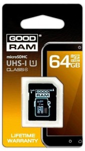  Goodram microSDHC 64GB Class 10 UHS I adapter 3