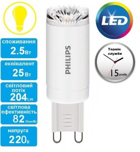   Philips CorePro LEDcapsuleMV G9 2.5-25W 230V 827 (929001133402)