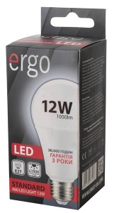 LED  Ergo Standard A60 27 12W 220V 4100K   4