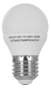 LED  Ergo Standard G45 27 6W 220V 3000K   3