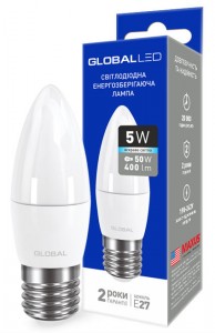 LED  Global C37 CL-F 5W 220V E27 AP (1-GBL-132)
