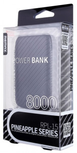   Remax Power Bank Pineapple Series 8000 mAh Black 4