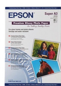  Epson A3+ Premium Glossy Photo Paper, 20. (C13S041316)