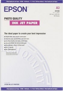  Epson A3 Photo Quality Ink Jet Paper, 100. (C13S041068)