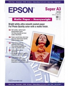  Epson A3 Matte Paper-Heavyweight, 50. (C13S041261)