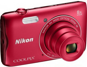  Nikon Coolpix A300 Red + Case + SD8Gb 4