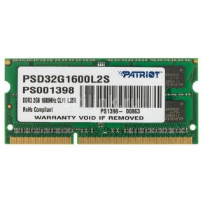  Patriot 2 GB SO-DIMM DDR3L 1600 MHz (PSD32G1600L2S)