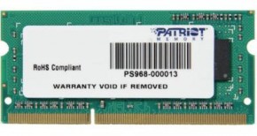     Patriot 4GB SoDIMM DDR3 1333 MHz (PSD34G133381S)