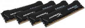   Kingston 16Gb DDR4 2400M Hz HyperX Savage Black (4x4GB) HX424C12SBK4/16