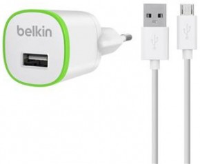   Belkin USB Micro Charger (220V + microUSB able, USB 1Amp),  (F8M710vf04-WHT)