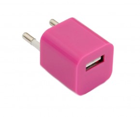   HQ-Tech USB 5V/1A AC220V cube Pink (192438)