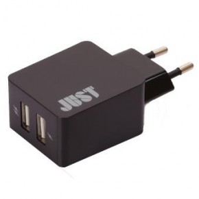   Just Core Dual USB Wall Charger (3.4A/17W, 2USB) Black (WCHRGR-CR-BLCK)