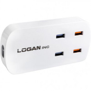   Logan Quad USB Wall Charger 5V 4A (CHC-4 White)
