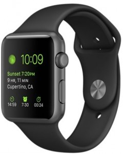 - Apple Watch Sport 42mm Space Gray Aluminum Case with Black Sport Band CPO (MJ3T2)