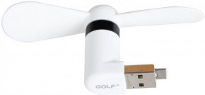 USB- Golf F1- USB Micro Mini Fan White