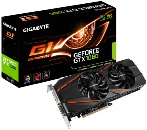  Gigabyte PCI-Ex GeForce GTX 1060 G1 Gaming 3072MB GDDR5 192bit (GV-N1060G1 GAMING-3GD) 6