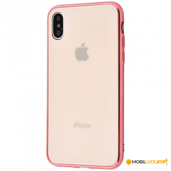 - Glass case  iPhone X/Xs rose gold