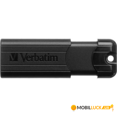  USB  Verbatim 64GB PinStripe Black USB 3.0 (49318)