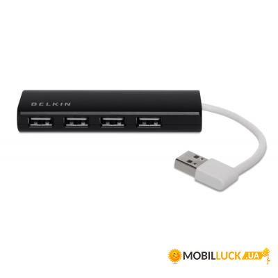  Belkin USB 2.0, Ultra-Slim Travel, 4 ,   , Black (F4U042bt)
