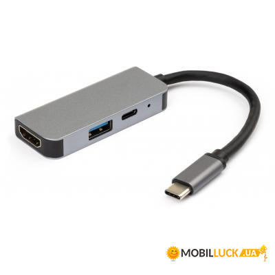  Vinga Type-C to 4K HDMI+USB3.0+PD aluminium (VCPHTC3AL)