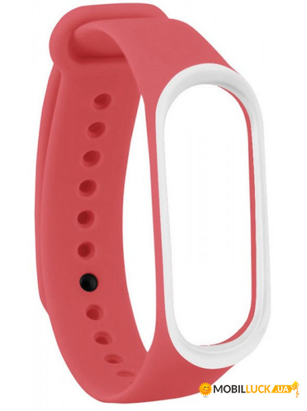   UWatch Double Color Replacement Silicone Band For Xiaomi Mi Band 3/4 Red/White Line