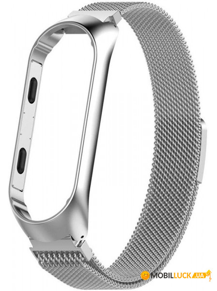  Uwatch Milanese Magnetic Strap For Mi Band 3/4 Silver