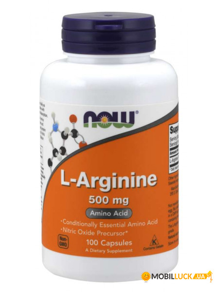  NOW L-Arginine 500 mg Capsules 100  (4384302605)