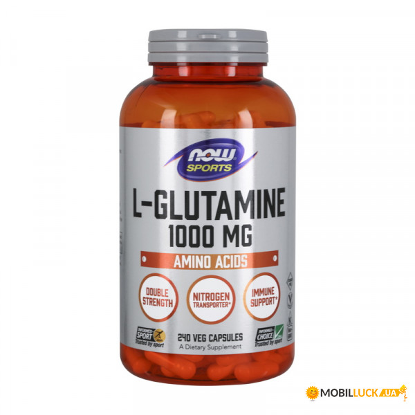  NOW L-Glutamine 1000 mg 240 veg caps