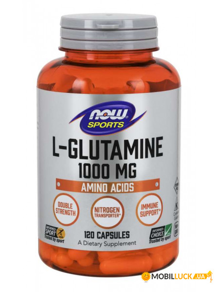  NOW L-Glutamine Double Strength 1000 mg Veg Capsules 120  (4384302311)
