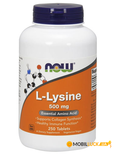  NOW L-Lysine 500 mg Tablets 250   