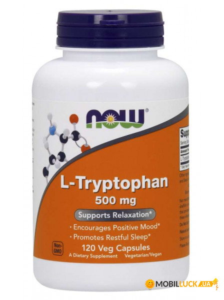  NOW L-Tryptophan 500 mg Veg Capsules 120  (4384302609)