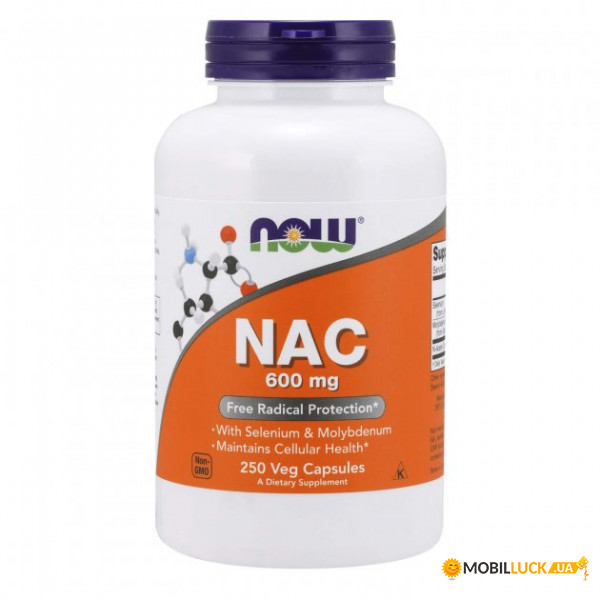  NOW NAC 600 mg Veg Capsules 250  (4384303515)