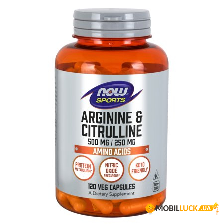  NOW Sports Arginine Citrulline 120  (CN4397)