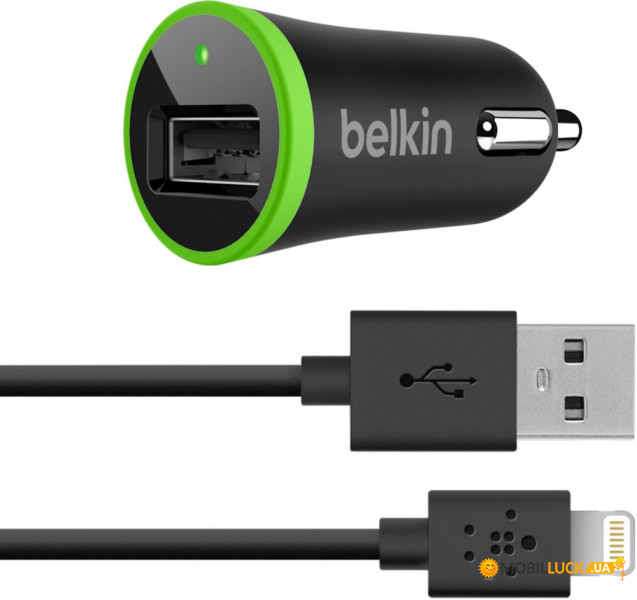   Belkin Car Charger   Lightning to USB (10 watt/2.4A) Black (ARM43139)