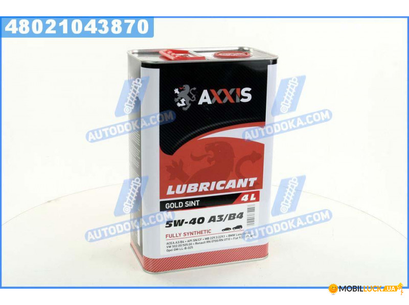   Axxis 5W-40 A3/B4 Gold Sint 4 (48021043870)