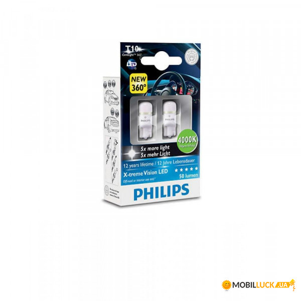   Philips W5W X-Treme Vision LED 4000K, 2/ (127994000KX2)