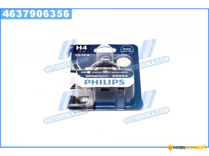   Philips H4 WhiteVision 12V 60/55W P43t-38 (+60) (4300K)  1. blister (12342WHVB1)