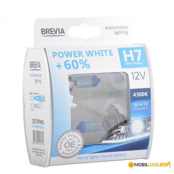  Brevia H7 12V 55W PX26d Power White +60 4300K S2 (9/90 .) (12070PWS)