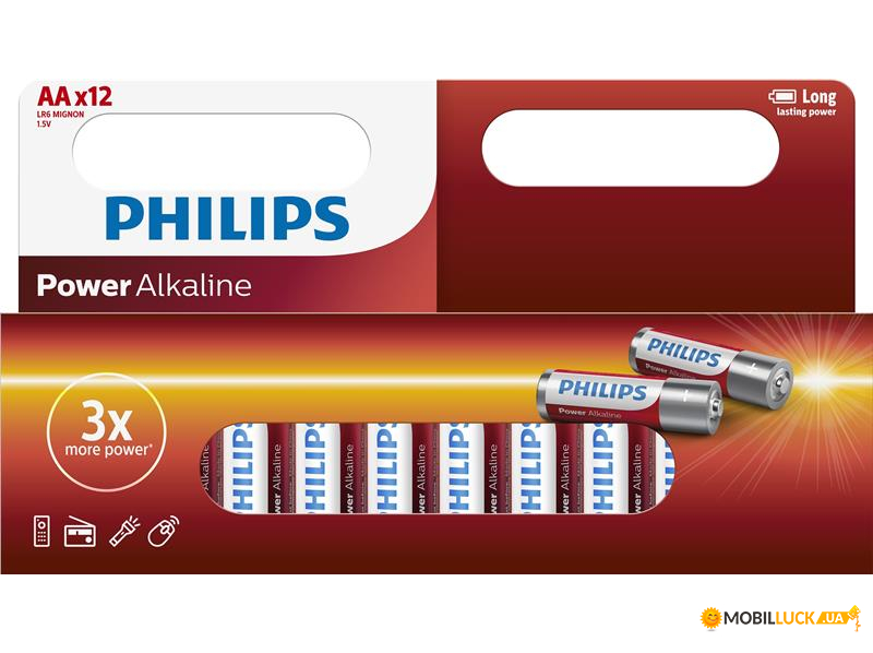  Philips Power Alkaline AA   12  (LR6P12W/10)