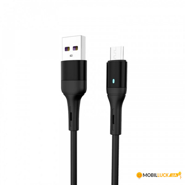  SkyDolphin S06V LED Smart Power USB - microUSB 1 Black (USB-000559)