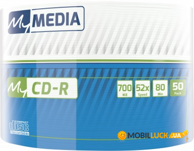   CD-R MyMedia (69206) 700MB 52x Wrap 50 Full Printable  