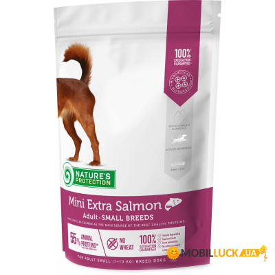     Nature's Protection Mini extra Salmon Adult Small breeds 500  (NPS45736)