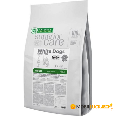     Nature's Protection Superior Care White Dogs Grain Free with Insect Adult Small Breeds 10  (NPSC47300)