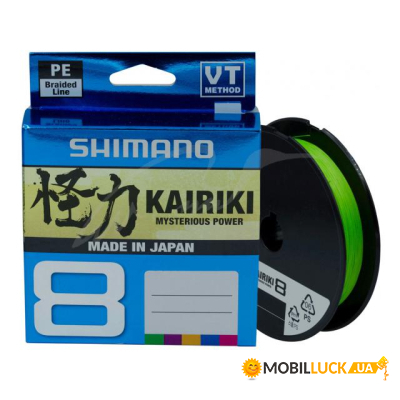  Shimano Kairiki 8 PE Mantis Green 150m 0.19mm 12.0kg (59WPLA58R04)